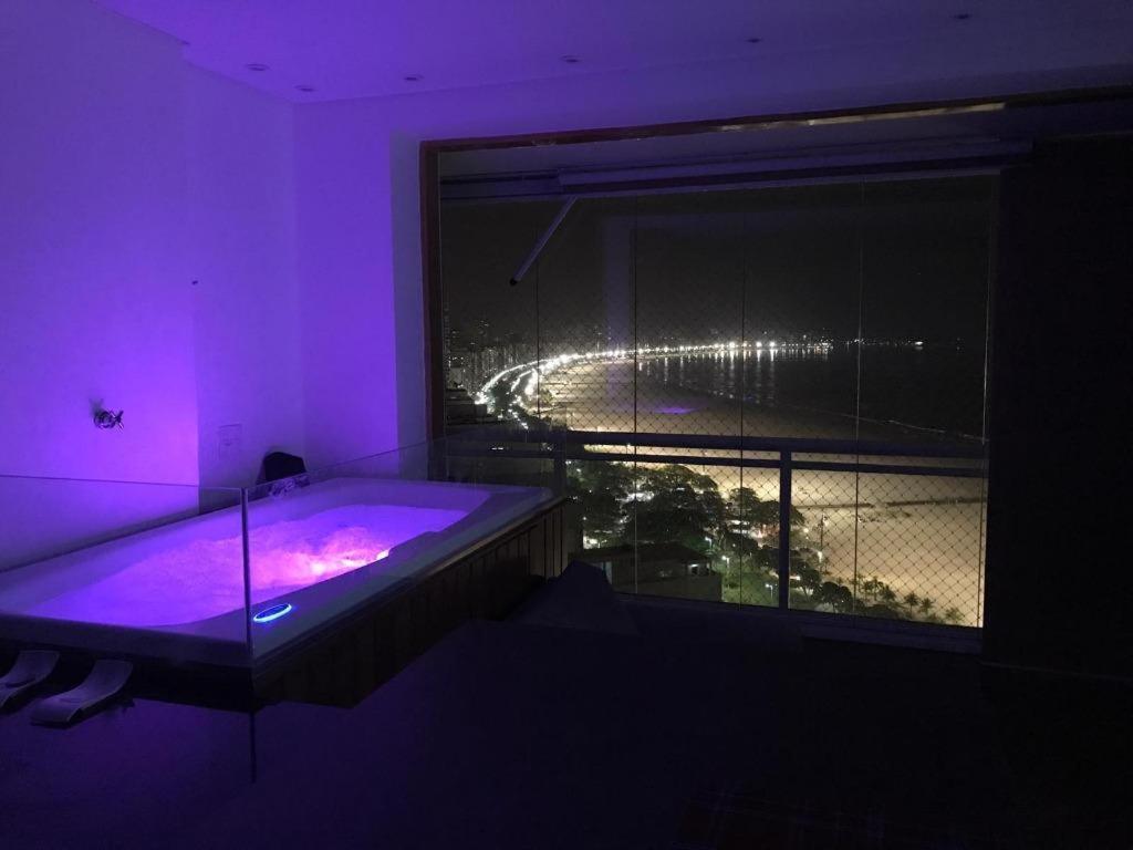 Maravilhoso Apto Vista Mar Jacuzzi Wi Fi Pé Areia Santos  Extérieur photo