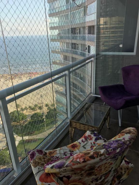 Maravilhoso Apto Vista Mar Jacuzzi Wi Fi Pé Areia Santos  Extérieur photo